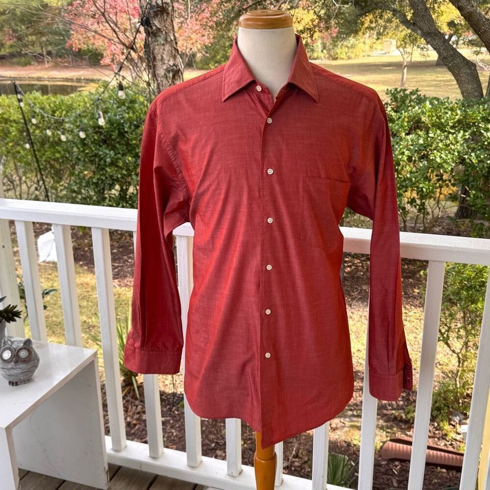 Hugo Boss Black Label by Hugo Boss Dress Shirt. 16.5. Burnt Orange/Sienna.